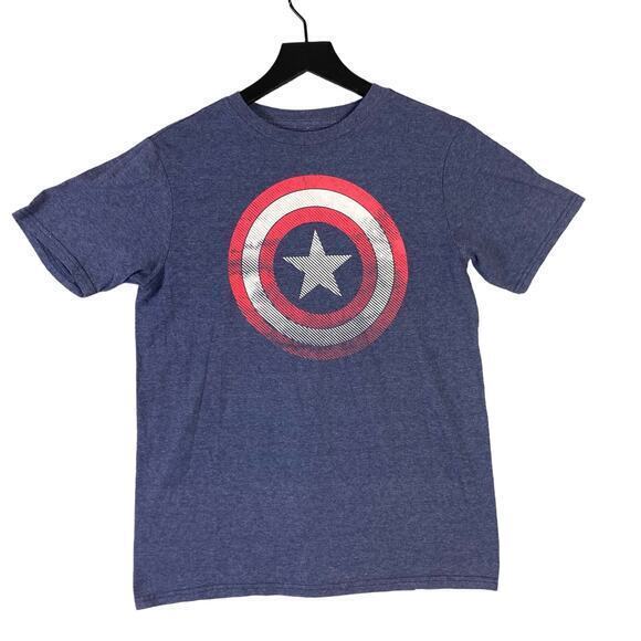 Marvel Captain America Shield Logo‎ Boys Blue T-Shirt Size XL - Picture 1 of 4